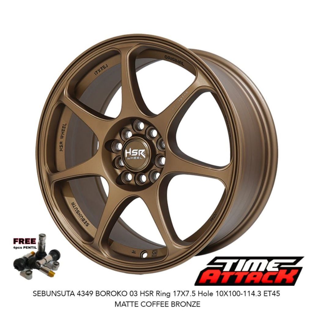 Velg Mobil WRV R17 HSR Wheel Sebunsuta Velg HSR Ring 17
