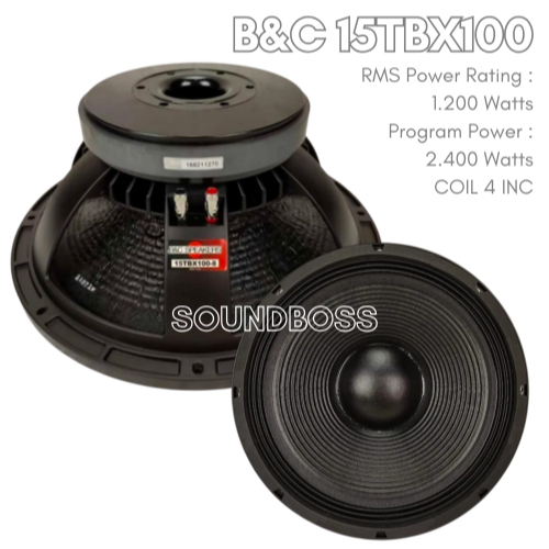 Speaker Komponen BNC B&C 15 TBX 100 8 15TBX100 15 INCH 15TBX 100 8