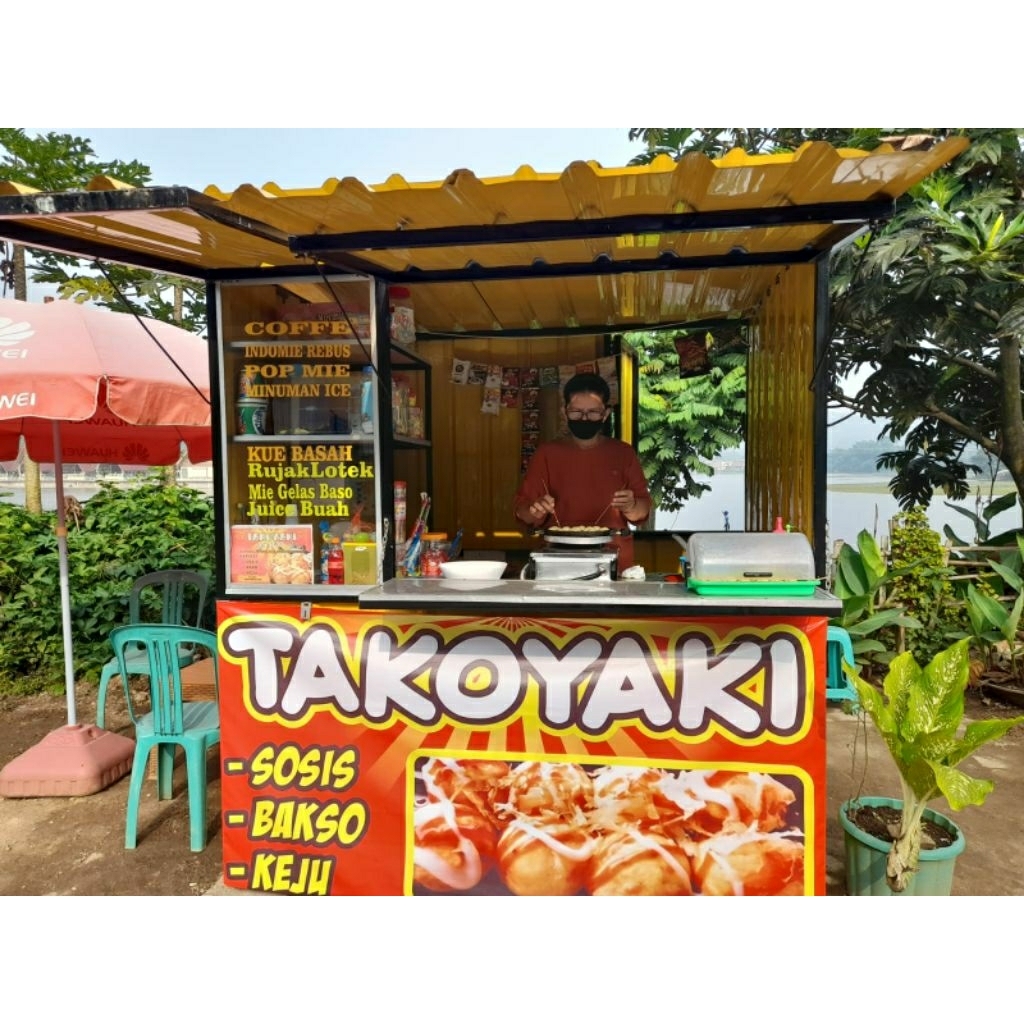 BOOTH CONTAINER/WARUNG UTK JUALAN WARNA KUNING