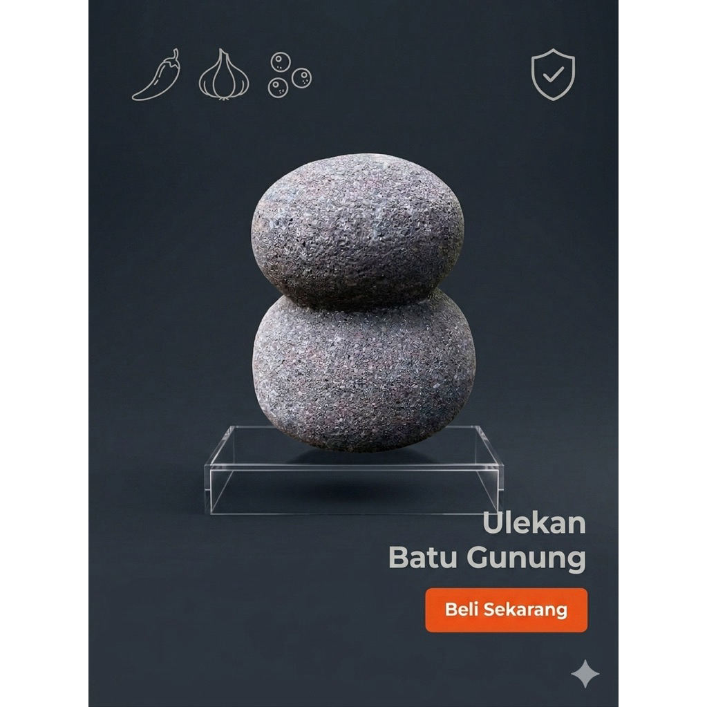 Ulekan Bulat Batu Asli Merapi Ulekan Padang