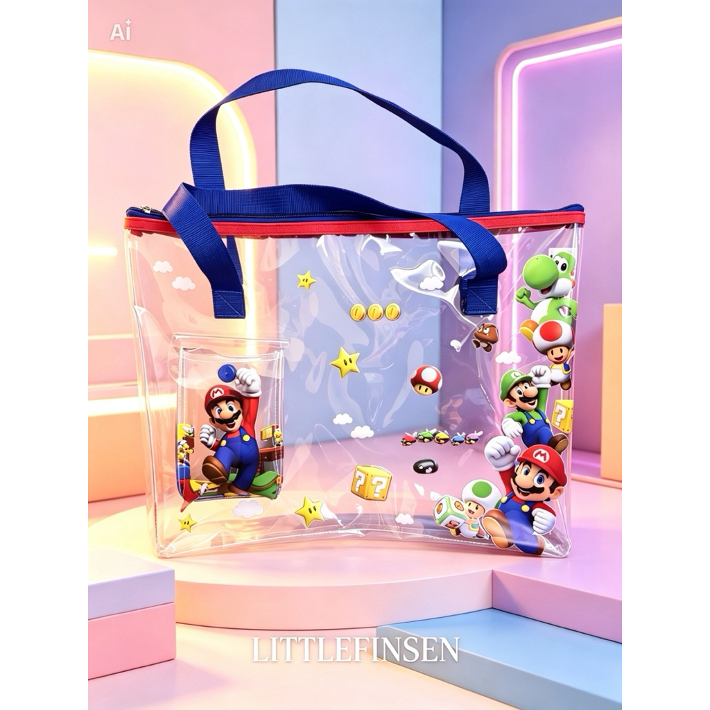 Tas les anak/tas les tote serbaguna/tas les anak/tas folder/tas mario minecraftt pokemon