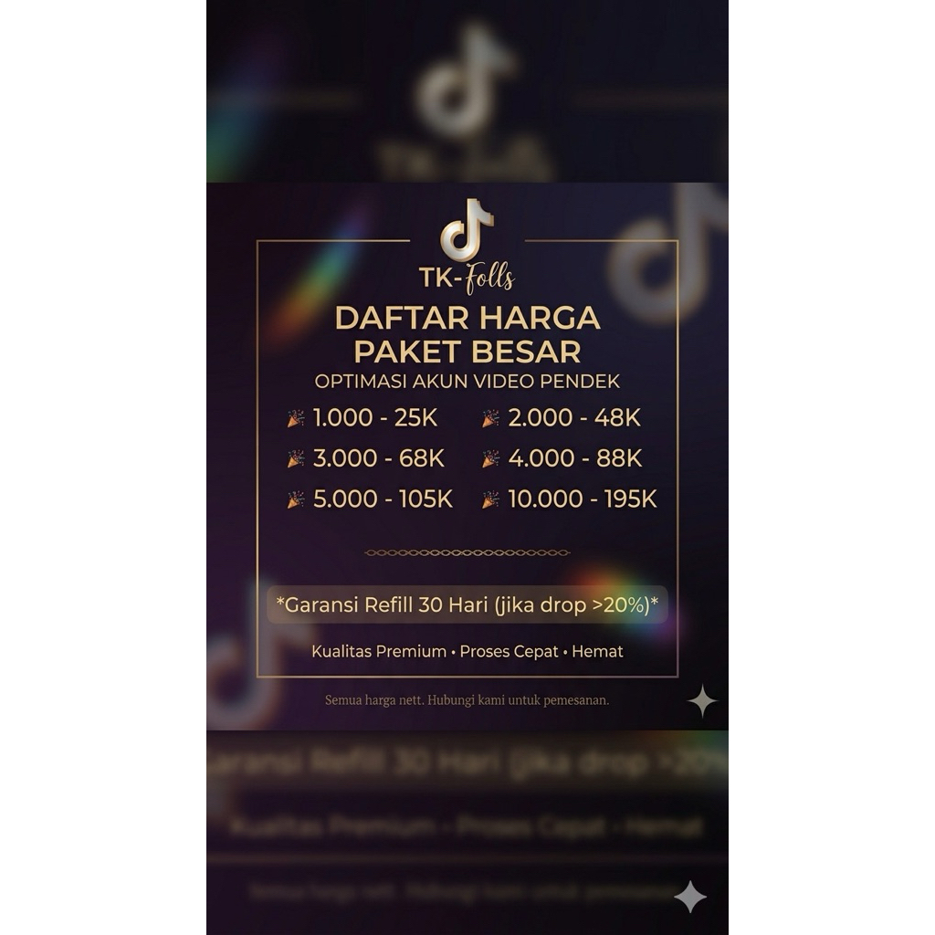 TIK TOK FOLLOWER PAKET BESAR