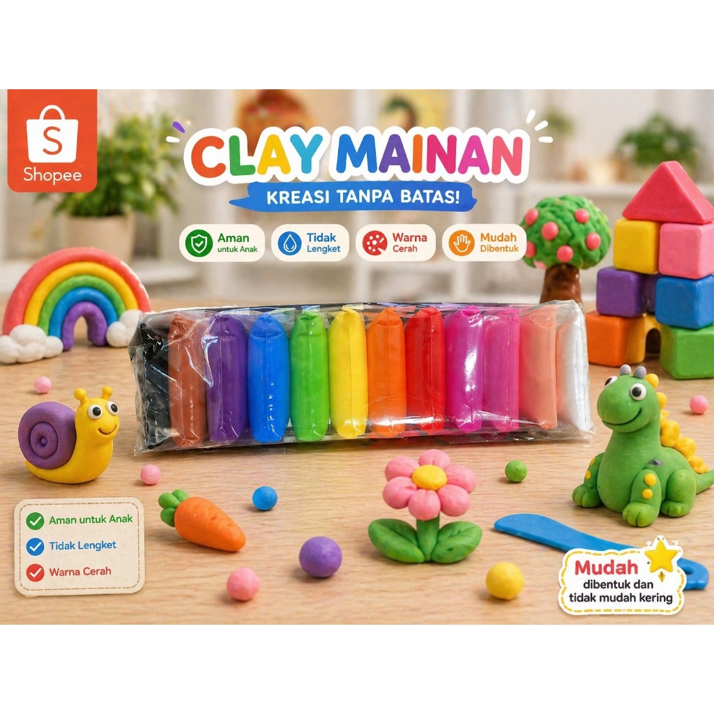 kley mainan anak doh fundoh dough play doh clay tanah liat