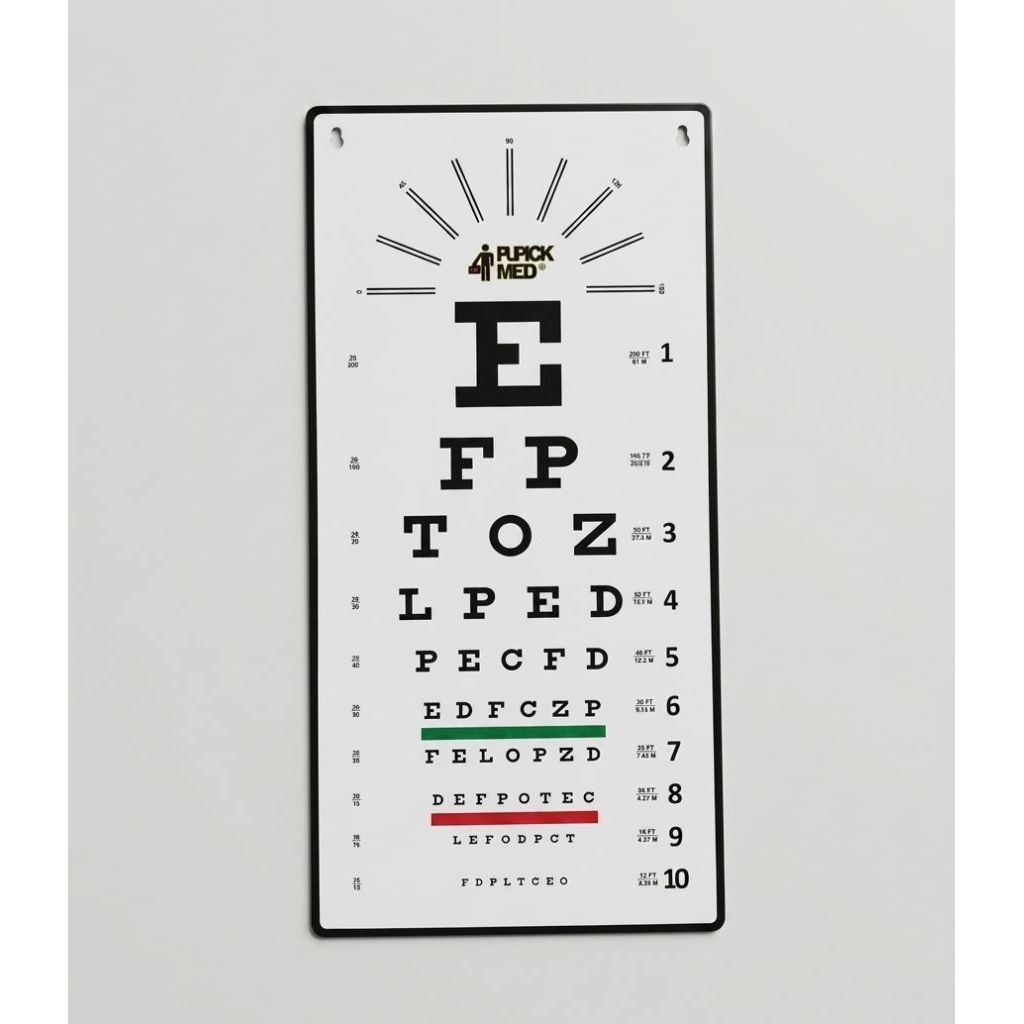 Snellen Chart Akrilik Baca Mata | Papan Tes Mata Huruf Snellen Eye Chart