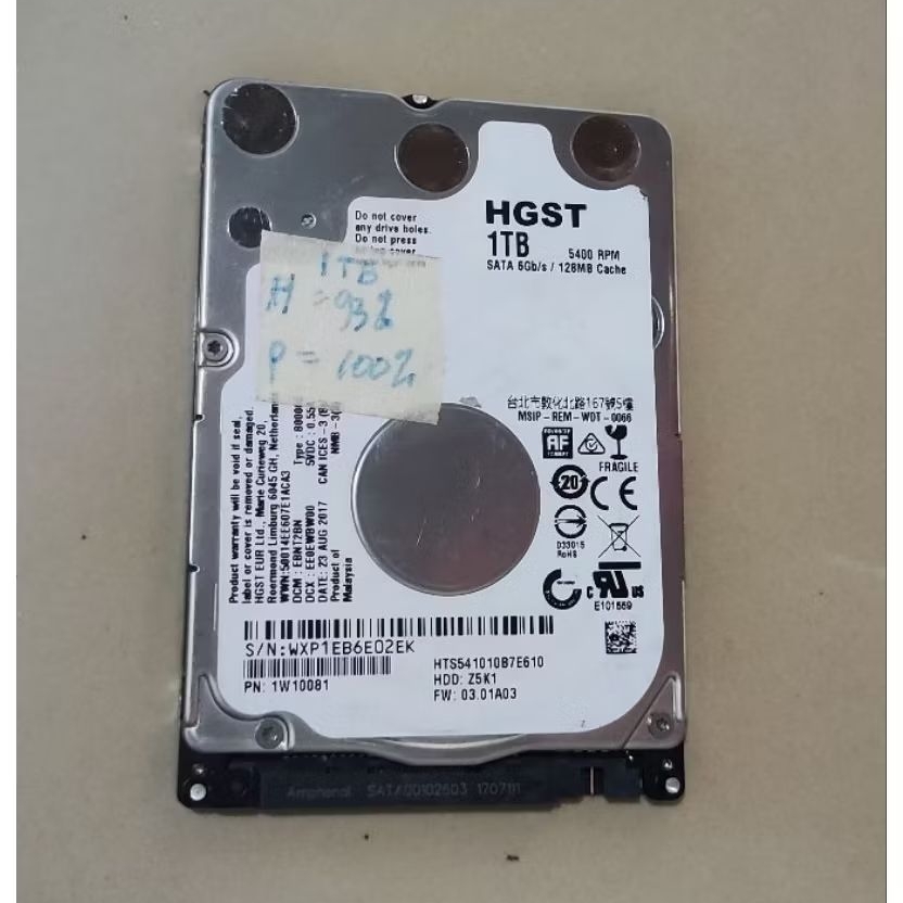 HDD Hardisk Slim Tebal Bekas Kapasitas 1tb 500gb 320gb Siap Pakai Health Good 90% 99% Tested Bergara