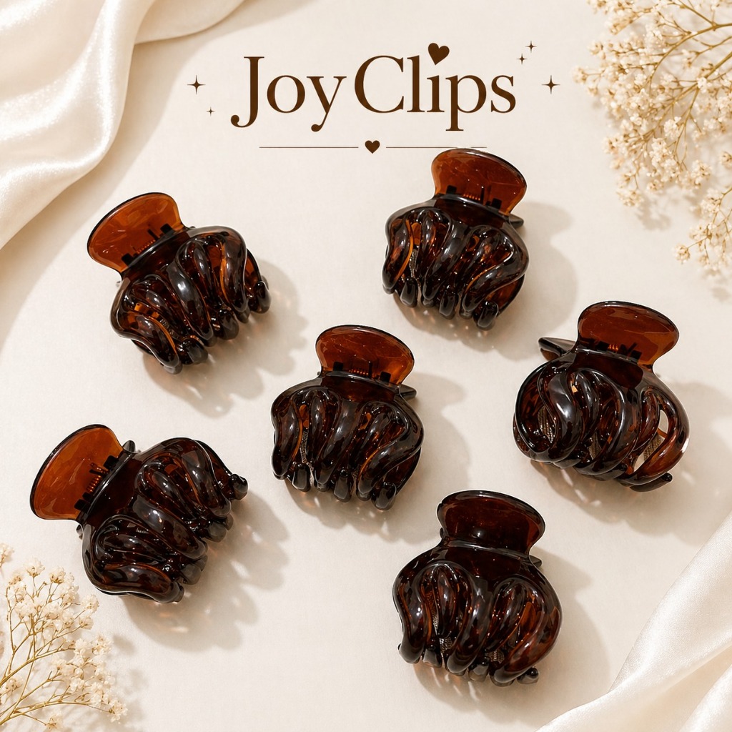 Jepit Rambut Jedai Besar Coklat Bening 5 Cakar 6cm JUMBO- Plastik Tebal, Tahan Banting, Tahan Lama