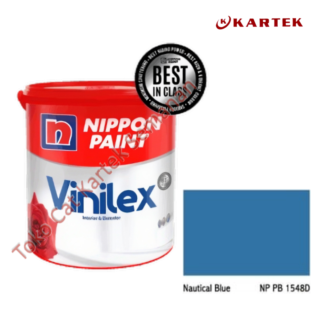 Nippon Paint Vinilex NAUTICAL BLUE NP PB 1548D Cat Tembok Interior Eksterior Biru 1kg 5kg