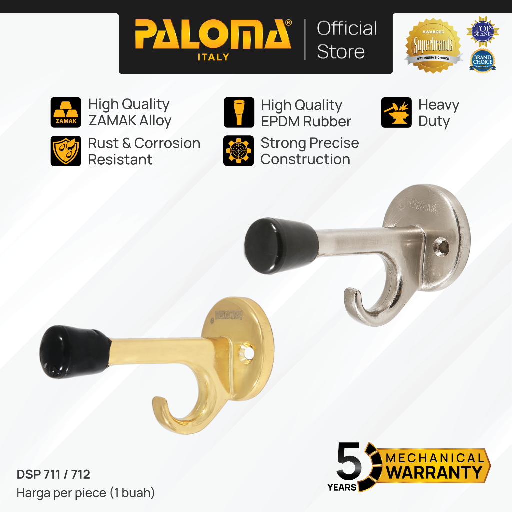 PALOMA Door Stopper Penahan Pintu Dinding Tembok Door Stop Stoper Kait Hook Wall Pengganjal Ganjalan