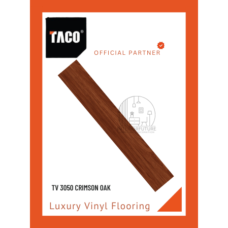 Vinyl Plank Taco Flooring 3mm TV - 3050 Crimson Oak, per box
