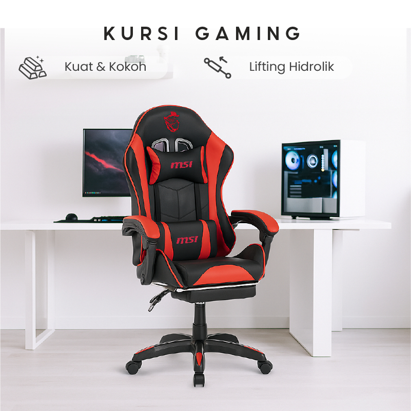 Kursi Gaming Kursi Kerja Gaming Recliner Sandaran Nyaman Gaming Chair Busa Tebal RF