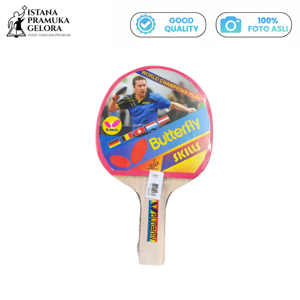 Bat Pingpong Kayu Murah Berkualitas / Bat Tenis Meja Kayu / Bat Pingpong Kayu Solid Lokal Premium - 