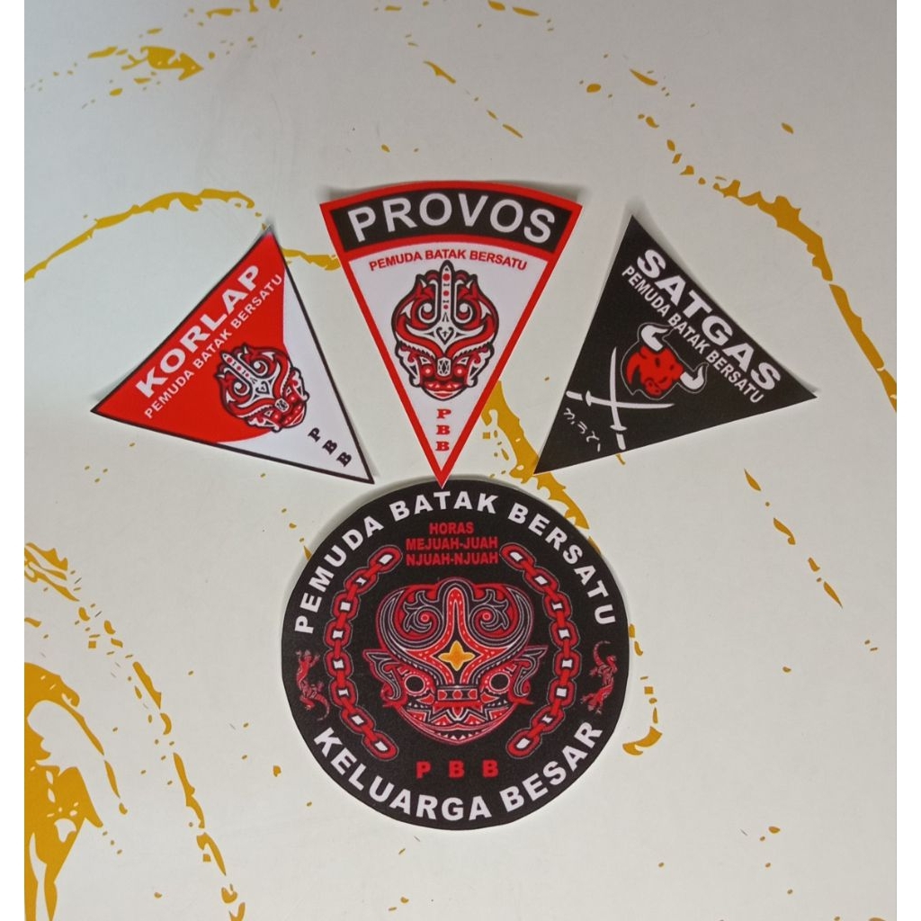 (Paket 4pcs)Stiker PBB Pemuda Batak Bersatu/Stiker Ormas Pemuda Batak Bersatu 4pcs