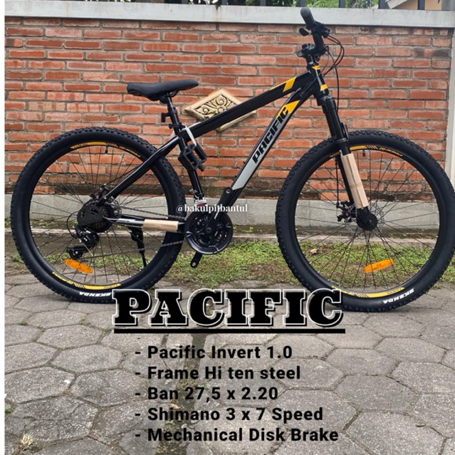 Sepeda Gunung MTB ring 27,5 Pacific Invert 1.0 Rangka besi | Sepeda Anak cowok dewasa Gunung ukuran 