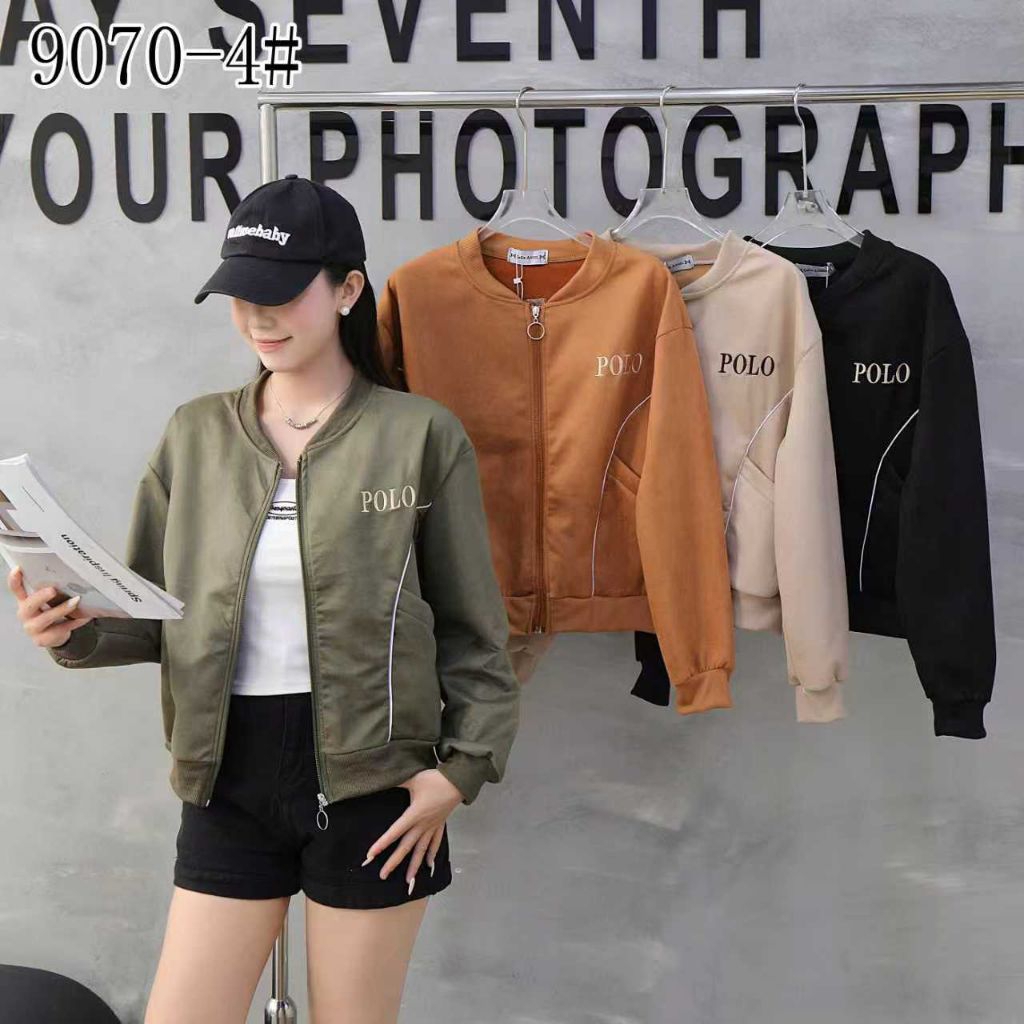jacket crop Ld 110 bahan suede premium