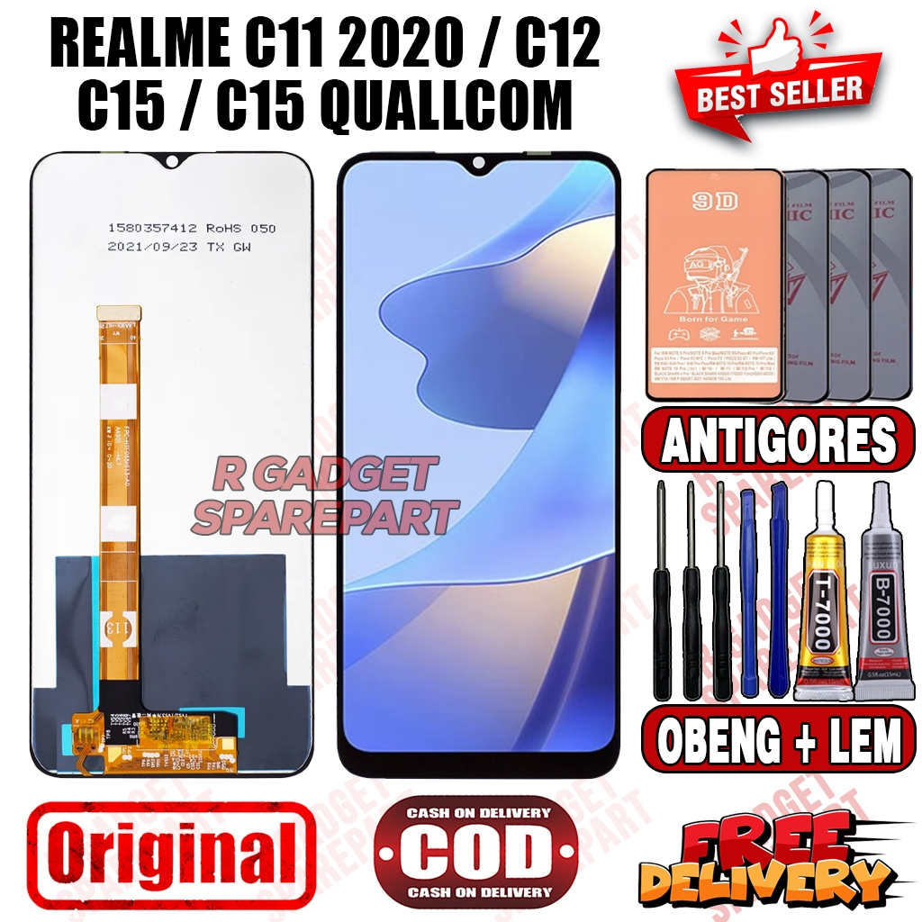 LCD TOUCHSCREEN REALME C11 2020 / C12 / C15 / C15 QUALCOMM ORIGINAL OEM LCD FULLSET