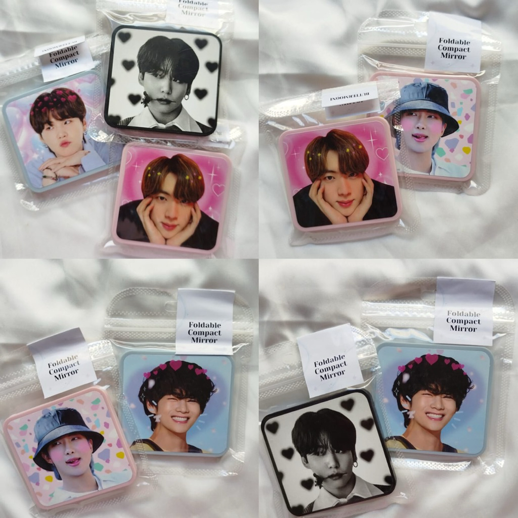 Pocket Mirror Cermin Lipat Mini Dua Sisi BTS Korea Army
