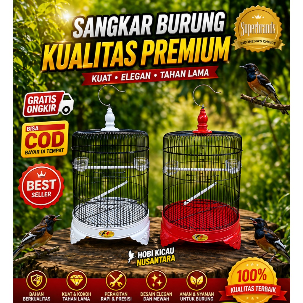 Kandang Sangkar Burung Lovebird Kenari ciblek prenjak sogon Pendek model cungkok