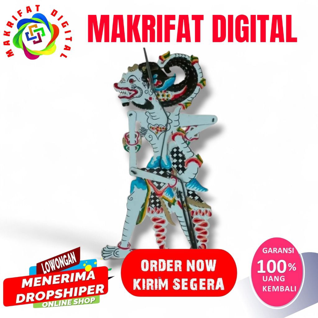 ZACK MART WAYANG HANOMAN KULIT SAPI ASLI 45cm