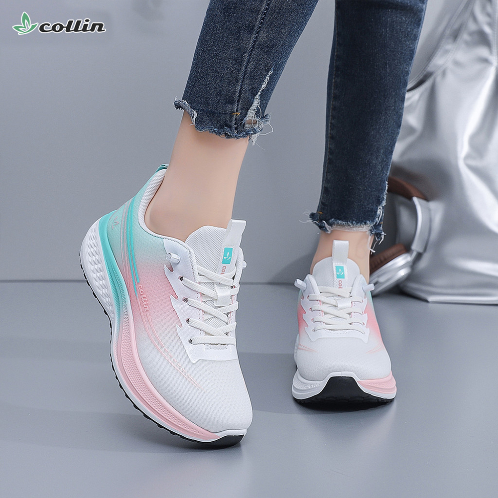 COLLIN Sepatu Sneakers Wanita Tali Running Shoes Sporty Casual Gradient Edition OIN2008
