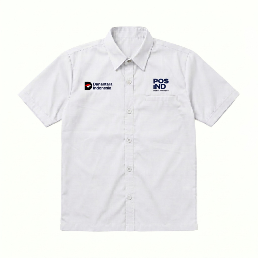 Kemeja Putih Pos Indonesia Terbaru / Baju Kantor Pos Indonesia / Baju Pos / Seragam Pos Indonesia / 