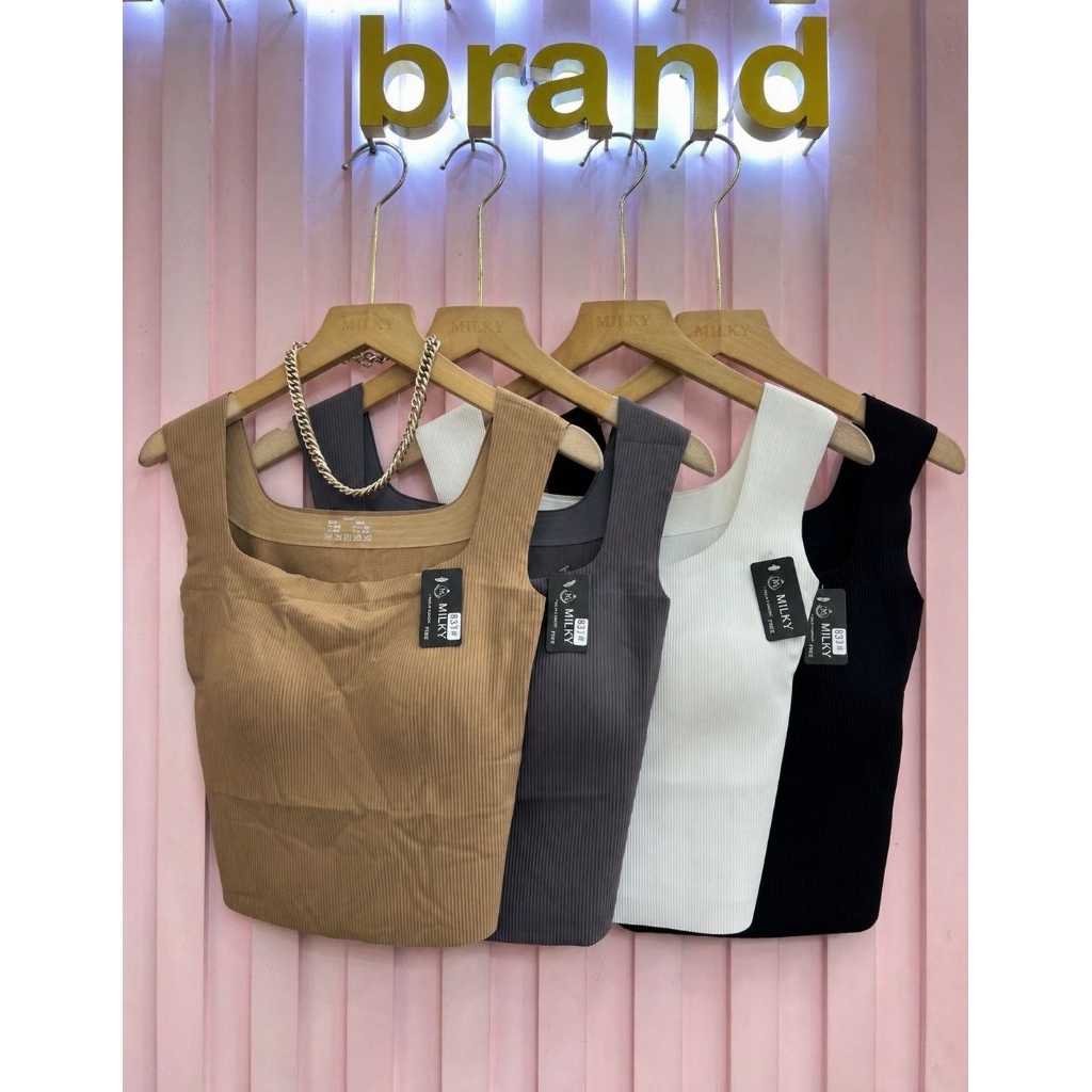 TANKTOP BRA SQUARE NECK MILKY (MKS003)