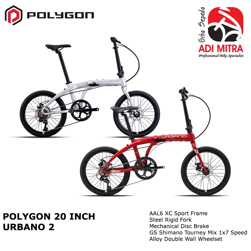 Polygon Urbano 2 Sepeda Lipat 7 Speed (20 inch) Folding Bike