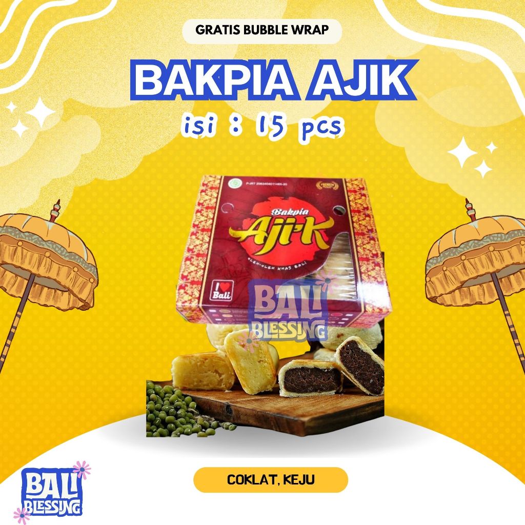 Promo Bakpia Ajik Krisna Oleh Oleh khas Bali (Isi : 15pcs)