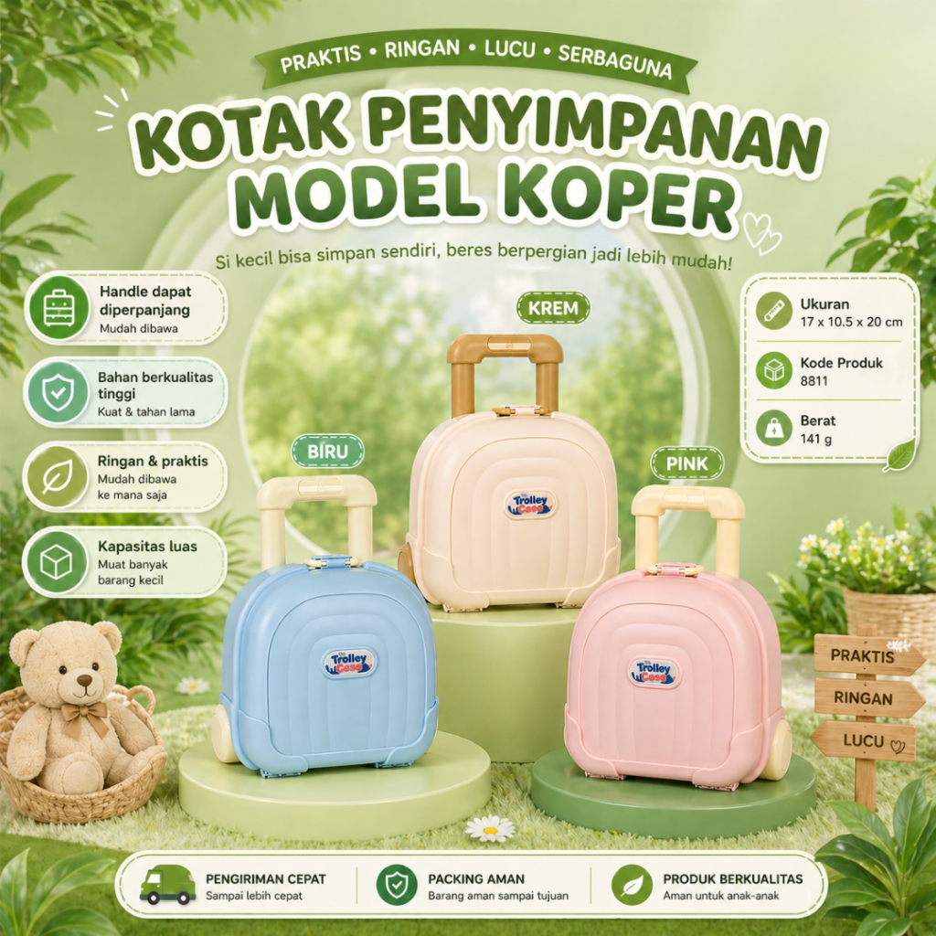Box Storage Koper Mini Kotak Mainan Anak Kecil Kontainer Box Mini Koper Kotak Mainan Anak Anak Toys