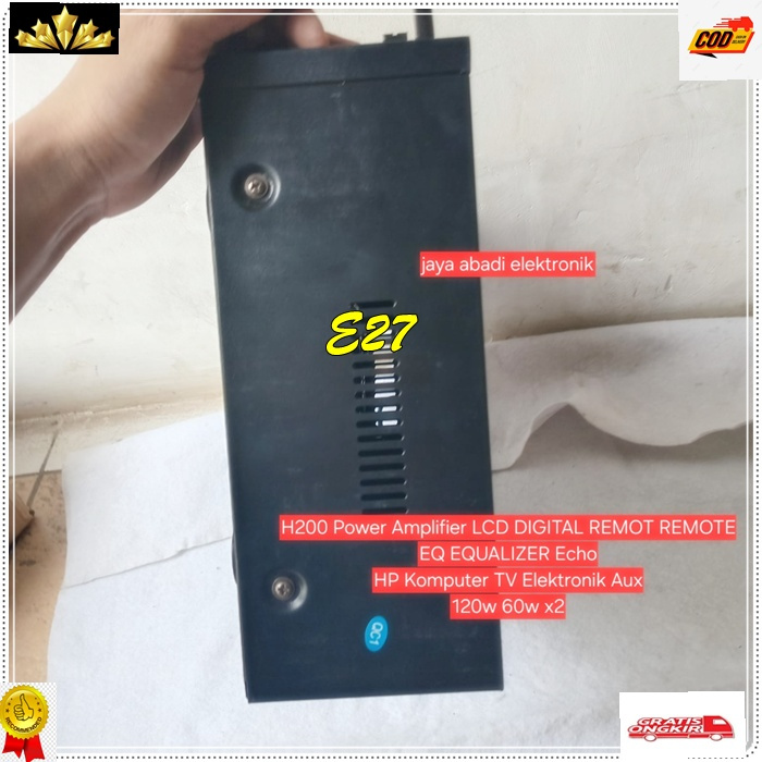 E27 AMPLI HiFi Power Audio Stereo H200 Power Amplifier LCD DIGITAL REMOT REMOTE EQ EQUALIZER Echo  H