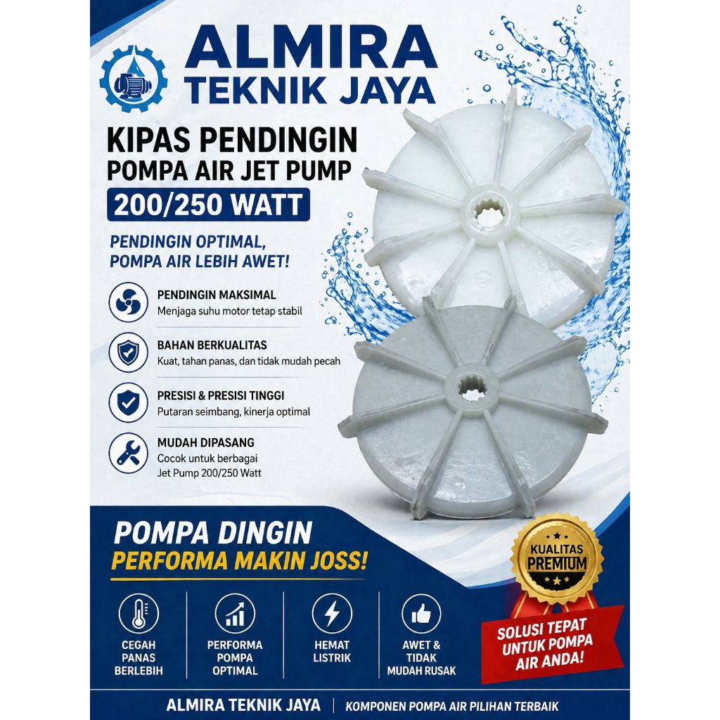 kipas pendingin pompa air jet pump 255 watt
