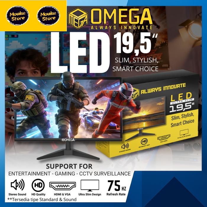 Monitor Omega 19.5 Inch / Monitor Gaming 19.5 Inch / Monitor CCTV 19.5 Inch / Monitor 75Hz 19.5 Inch