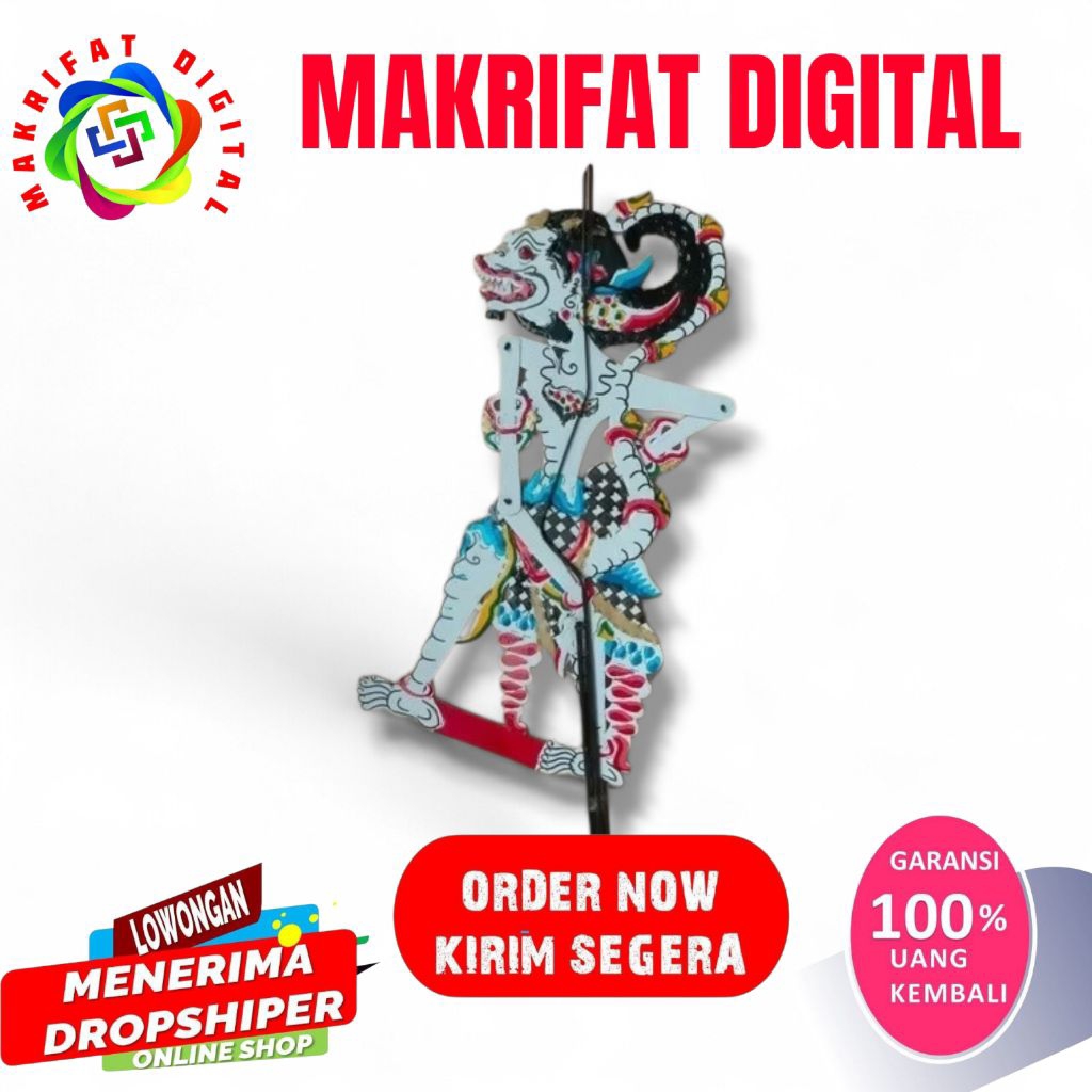 ZACK MART wayang kulit sapi asli anoman hanoman tinggi -+45cm bahan kulit sapi tebal kuat awet