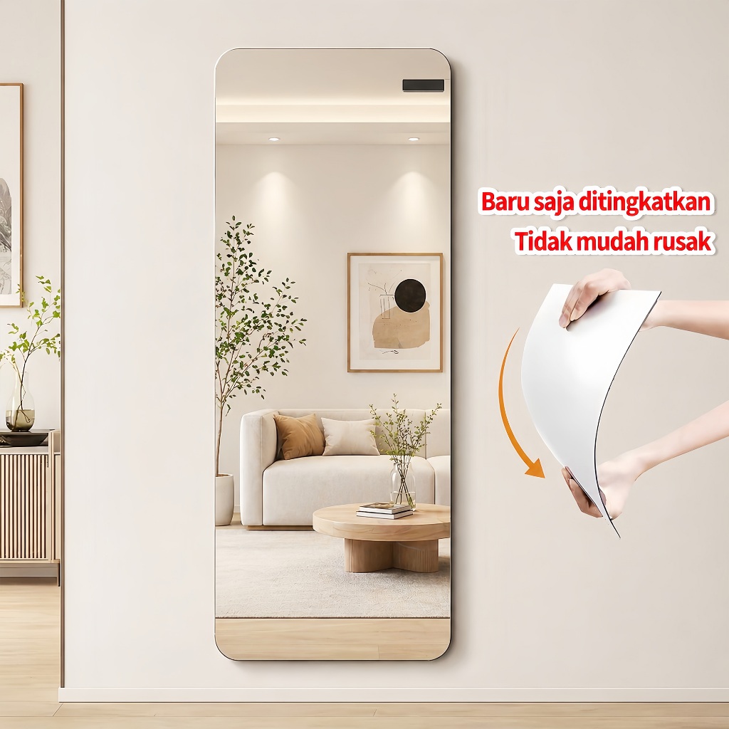 [COD] STIKER CERMIN ARKRILIK aesthetik Cermin Fullbody Anti Pecah Bahan Akrilik Dekorasi Stiker Temp