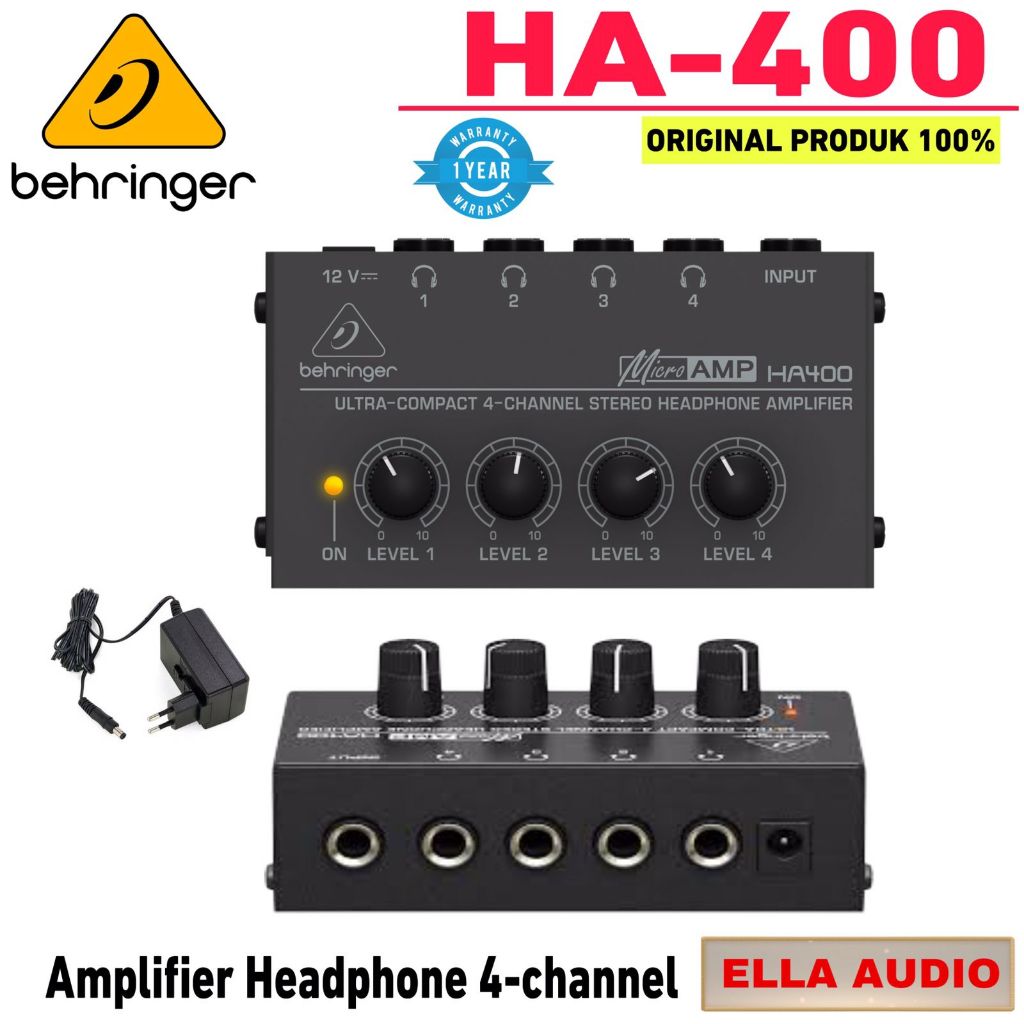 Behringer HA400 Headphone Amplifier 4-Channel HA 400