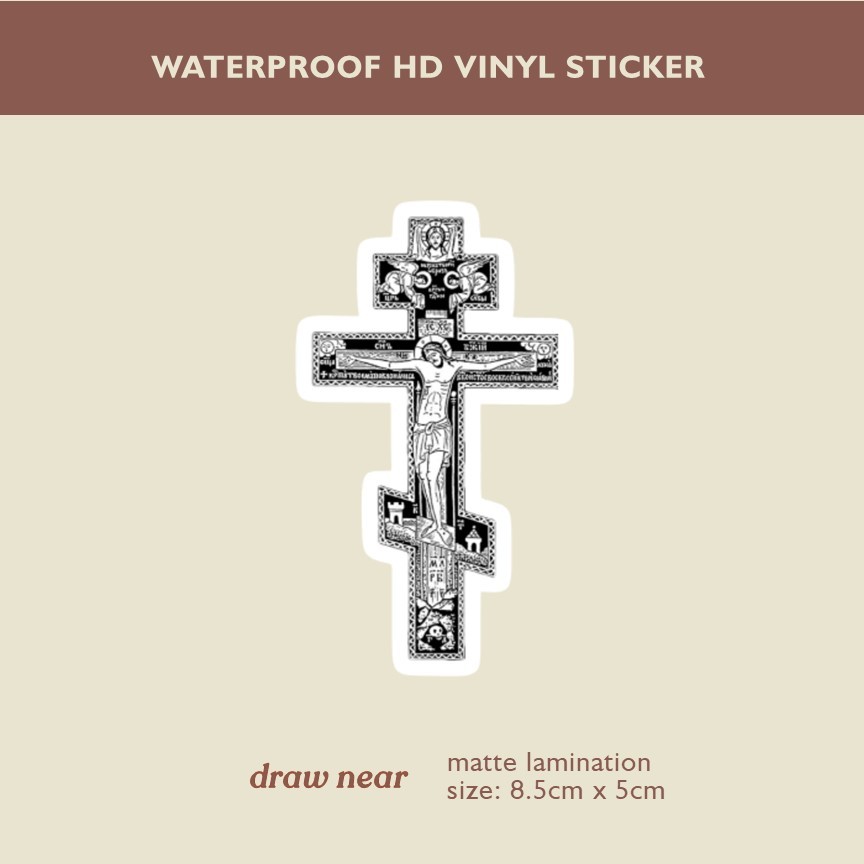 devotional sticker Christian Cross Orthodox Salib Kristen Ortodoks 1 Waterproof Vinyl Stiker Sticker