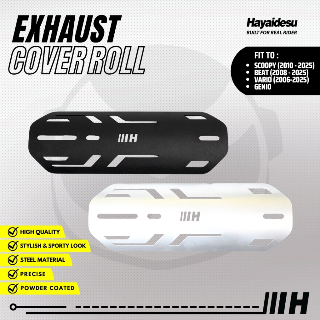 Hayaidesu Exhaust / Knalpot Cover (ROLL)  Vario 110/125/150, Beat 2016-2024, Genio 2025, Scoopy 2017