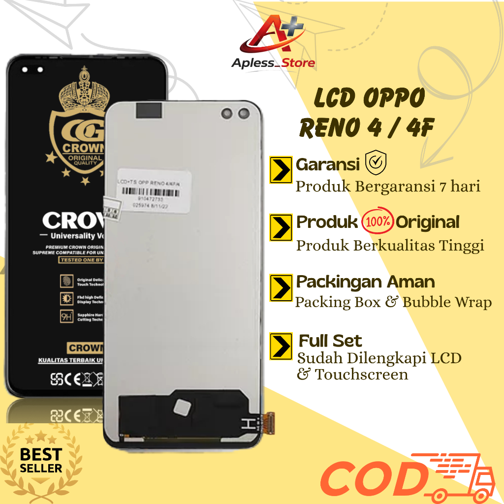 LCD TOUCHSCREEN OPPO RENO 4 / RENO 4F / 4 LITE ORIGINAL FULLSET COMPLETE / LCD OPPO RENO 4 / LCD OPP