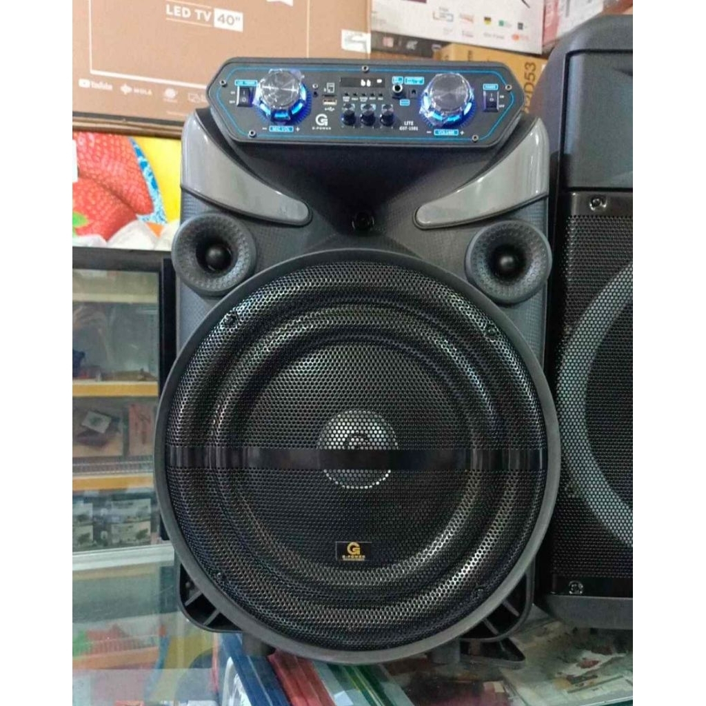 Speaker Troley G power  15inc free 2 mic Wireless