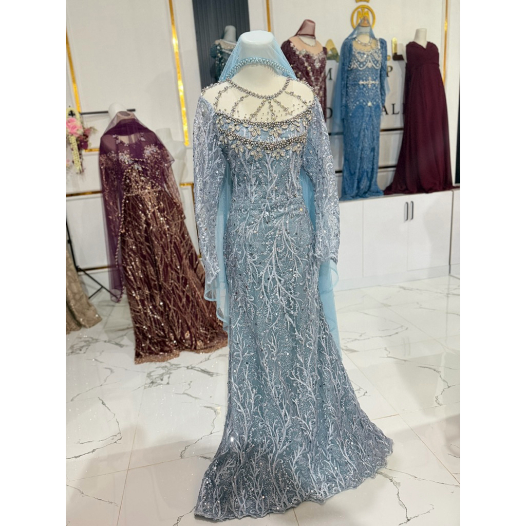 kebaya ice blue preloved