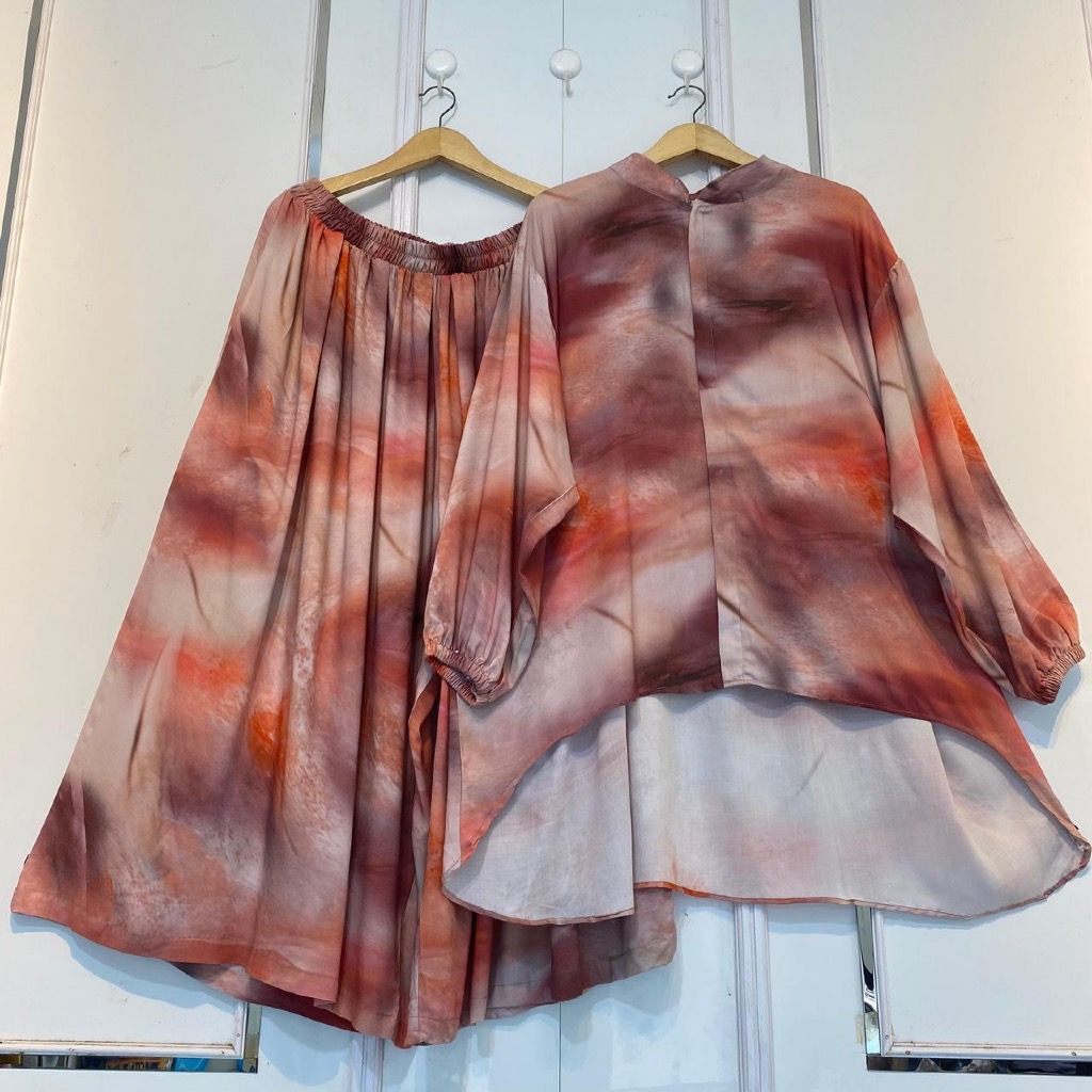 Setelan Oversize Wanita LD 150 cm — Atasan Jumbo & Kulot Flowy Nyaman Dipakai Harian