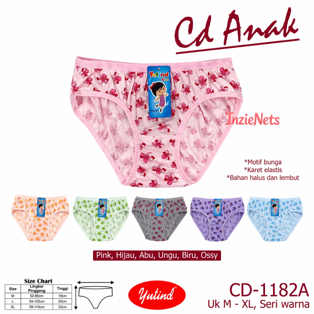 YUTIND 1182 CD Celana Dalam Anak Perempuan Katun Full Print / Celana Dalam Anak Yutind 1184 Motif