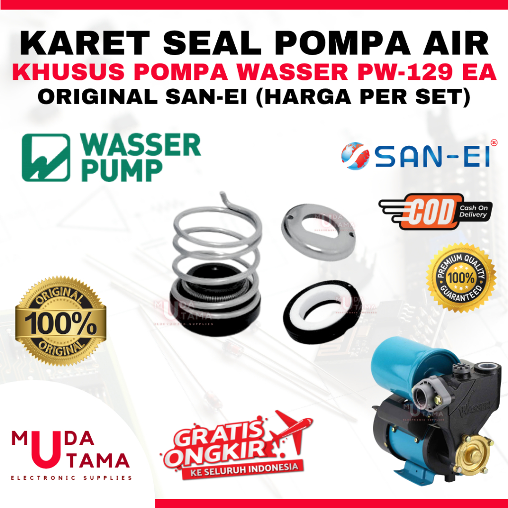 KARET SEAL POMPA AIR WASSER PW129EA PW 129 EA ORIGINAL SAN EI - MECHANICAL SEAL POMPA AIR WASSER PW 