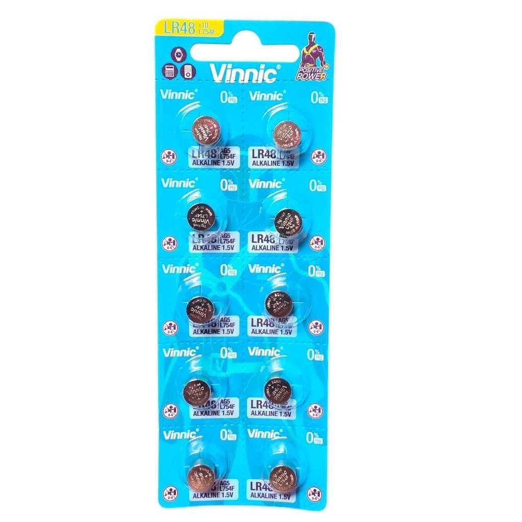 Baterai Vinnic 754 / LR48 / AG5 Baterai jam Vinnic 754 Baterai AG5 Harga Per 1 Lembar