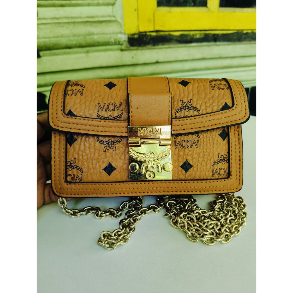 SLING RANTAI KULIT MCM, SLING KULIT, TAS KULIT, TAS KECIL
