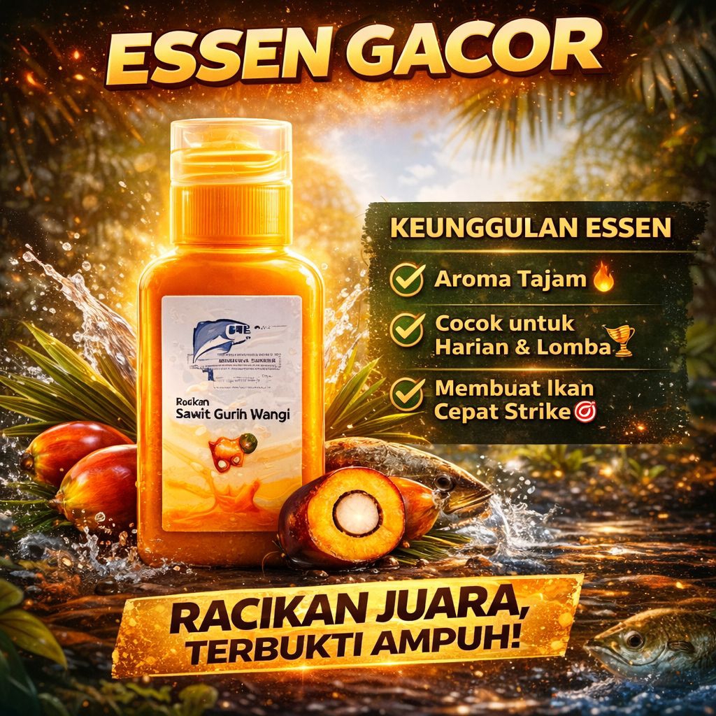 Essen Gaco olahan sawit 30 ml 100%Original perangsang ikan mas babon