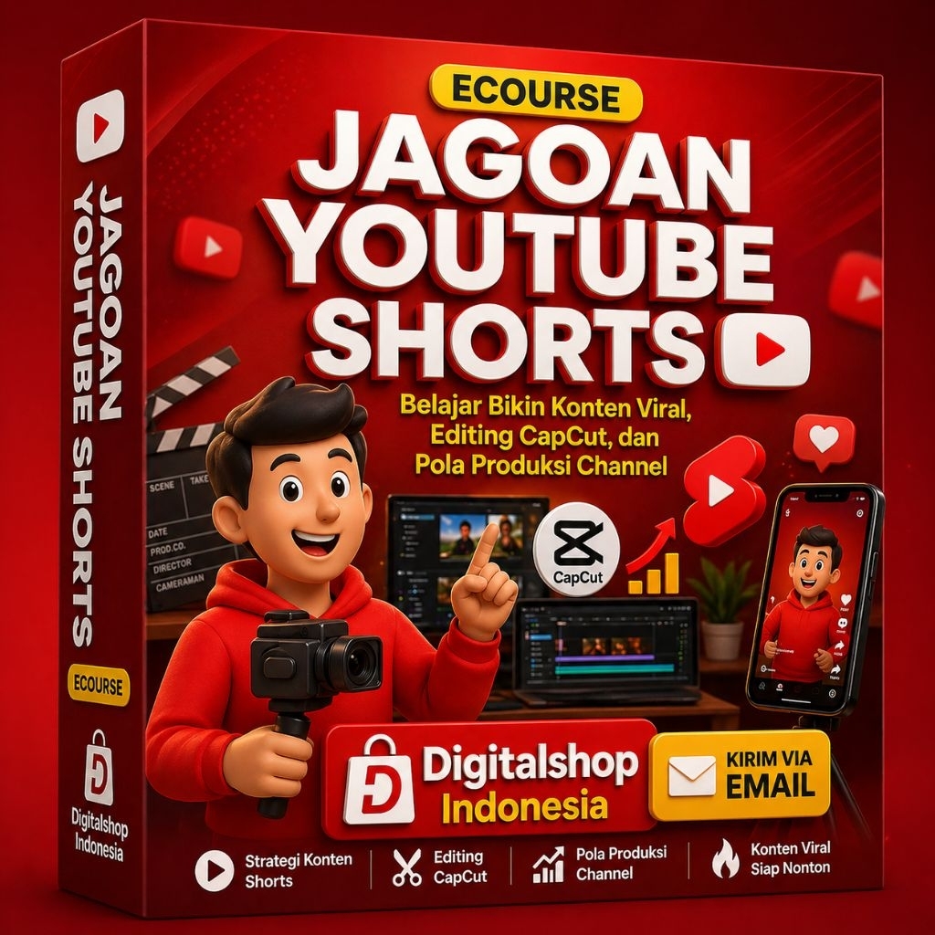Ecourse Jagoan Youtube Shorts : Belajar Buat Konten Viral, Editing Capcut dan Pola Produksi Channel