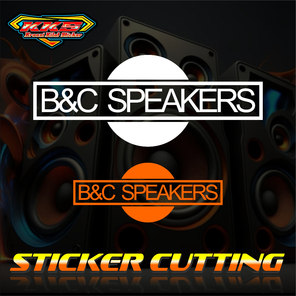 cutting sticker hardcase box sound system B&C speaker Versi 2 .stiker audio logo B and C speaker
