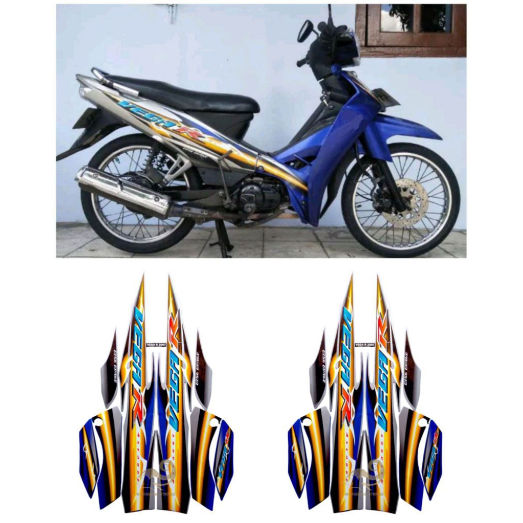 STRIPING VEGA R NEW TAHUN 2007 2008 BIRU SILVER