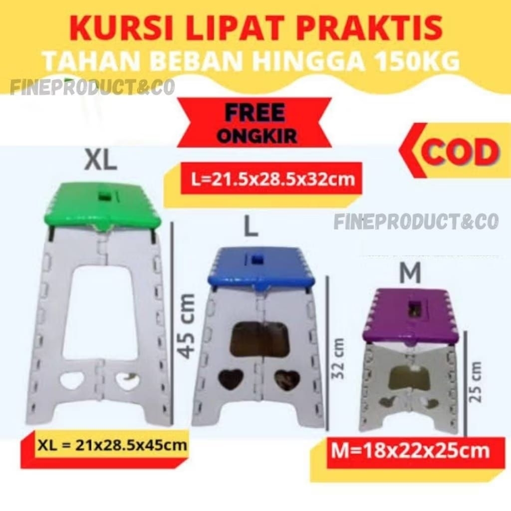 Nikita Kursi Lipat Plastik | Bangku Lipat Plastik Portable | Kursi Serbaguna Mudah Untuk Digunakan d