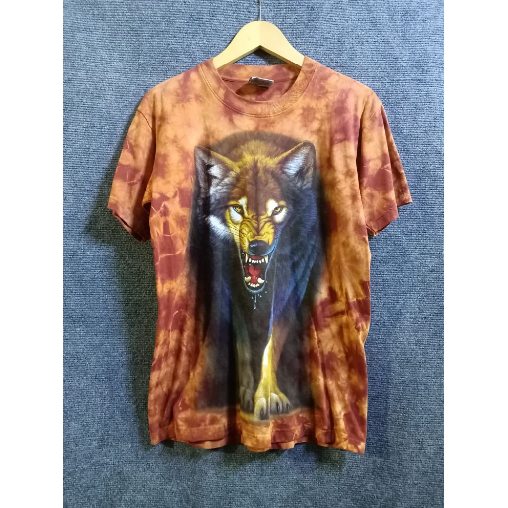 Kaos Rock Eagle Motif Tie Dye Dan Pict Serigala Kondisi Mulus 100% Cotton